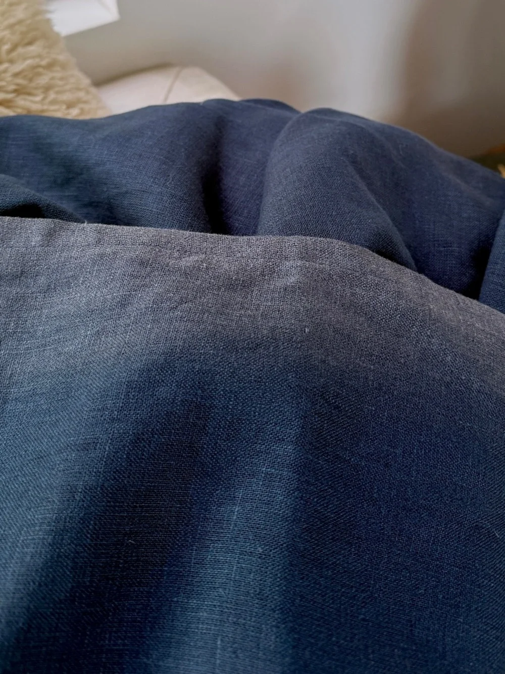 100% Linen Curtains - Long, Blue